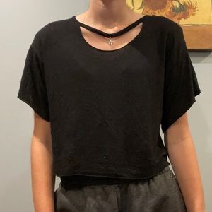 Black t-shirt with star detail (S)